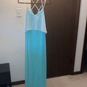 Charming Charlie Sleeveless Maxi Dress with Overlay